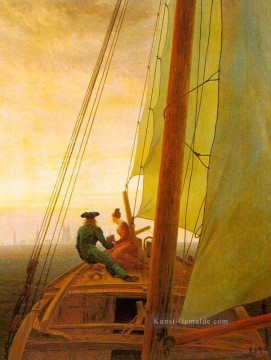  David Werke - Auf dem Segler romantischen Boot Caspar David Friedrich